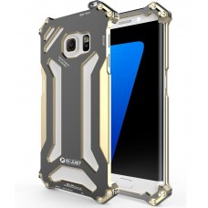 Samsung Galaxy S7 Edge - R-Just Outdoor Ultra Light Aviation Aluminium Drop-Proof Metal Phone Protective Cover Case - Gold